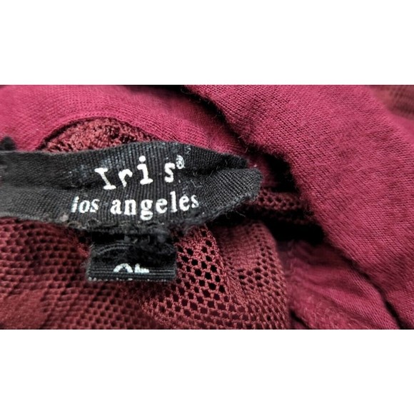 Iris Women Extra Large Red Tunic Embellished Sleeveless Hem Casual Button Up Top - Picture 4 of 4